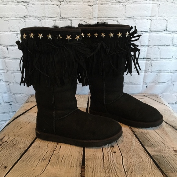 UGG Shoes - UGG & Jimmy Choo Classic Tall Sora Tassel Boots - Size: (7) *Pre-Owned*